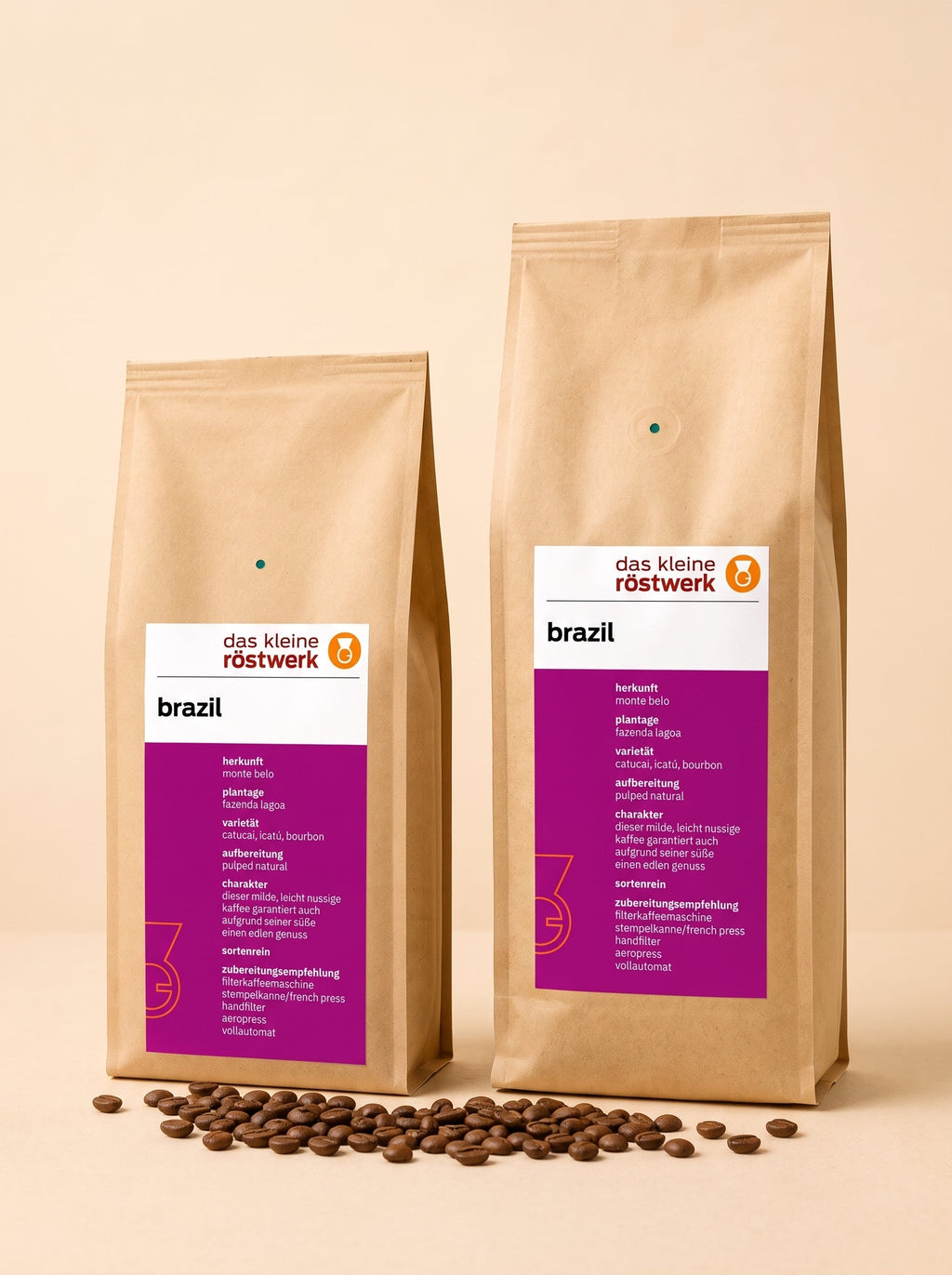 brazil – Größenvergleich 250 g / 500 g