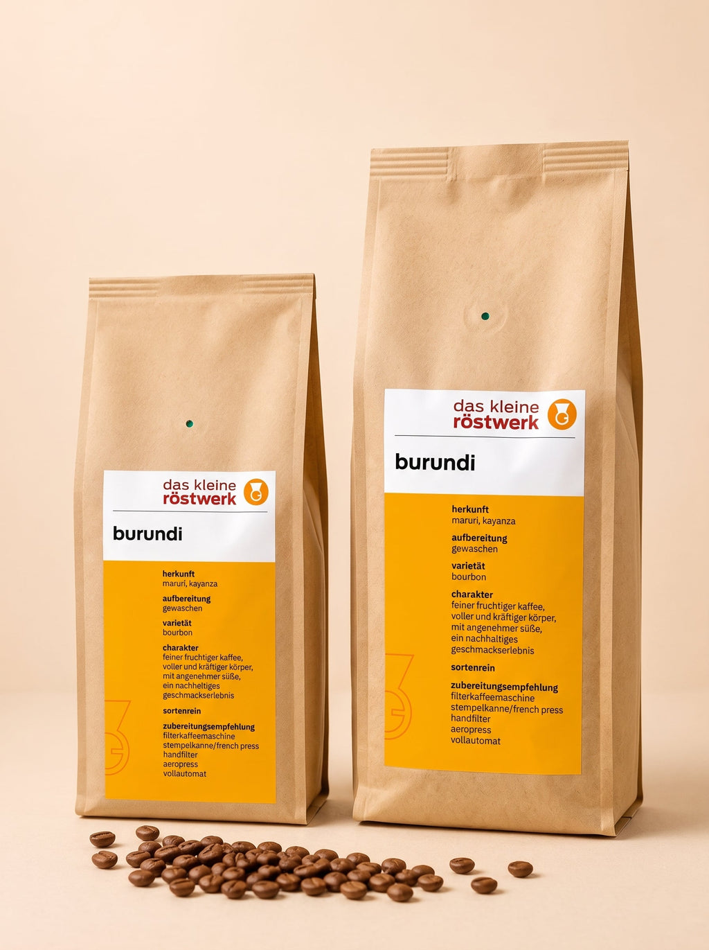 burundi – Größenvergleich 250 g / 500 g