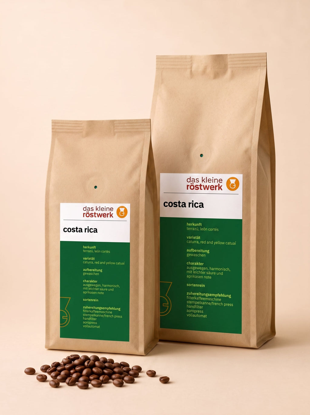 costa rica – Größenvergleich 250 g / 500 g