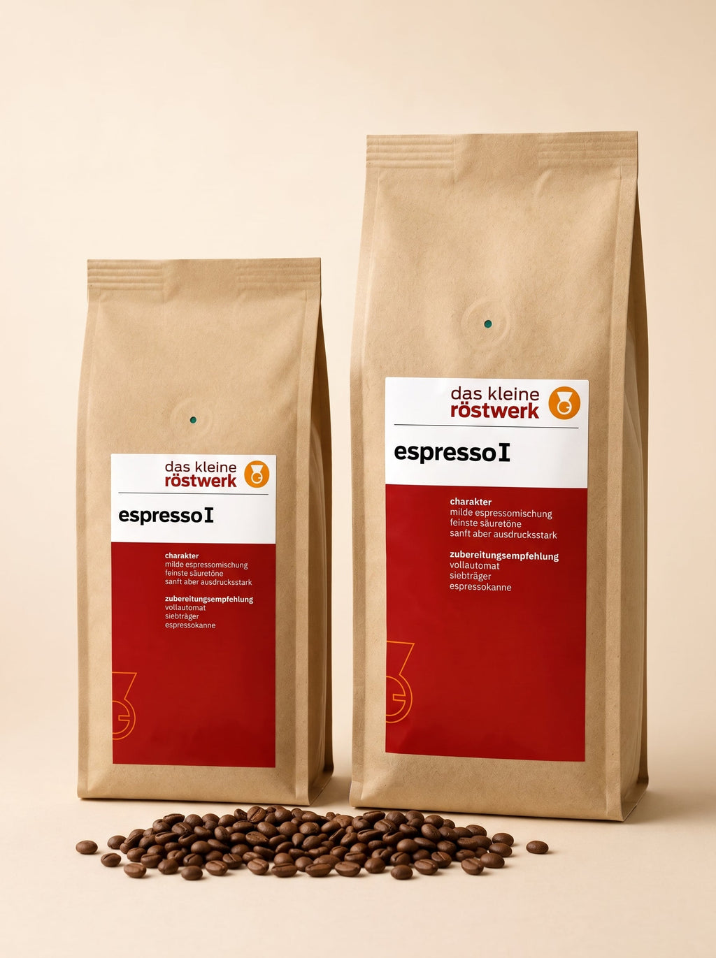 espresso l – Größenvergleich 250 g / 500 g