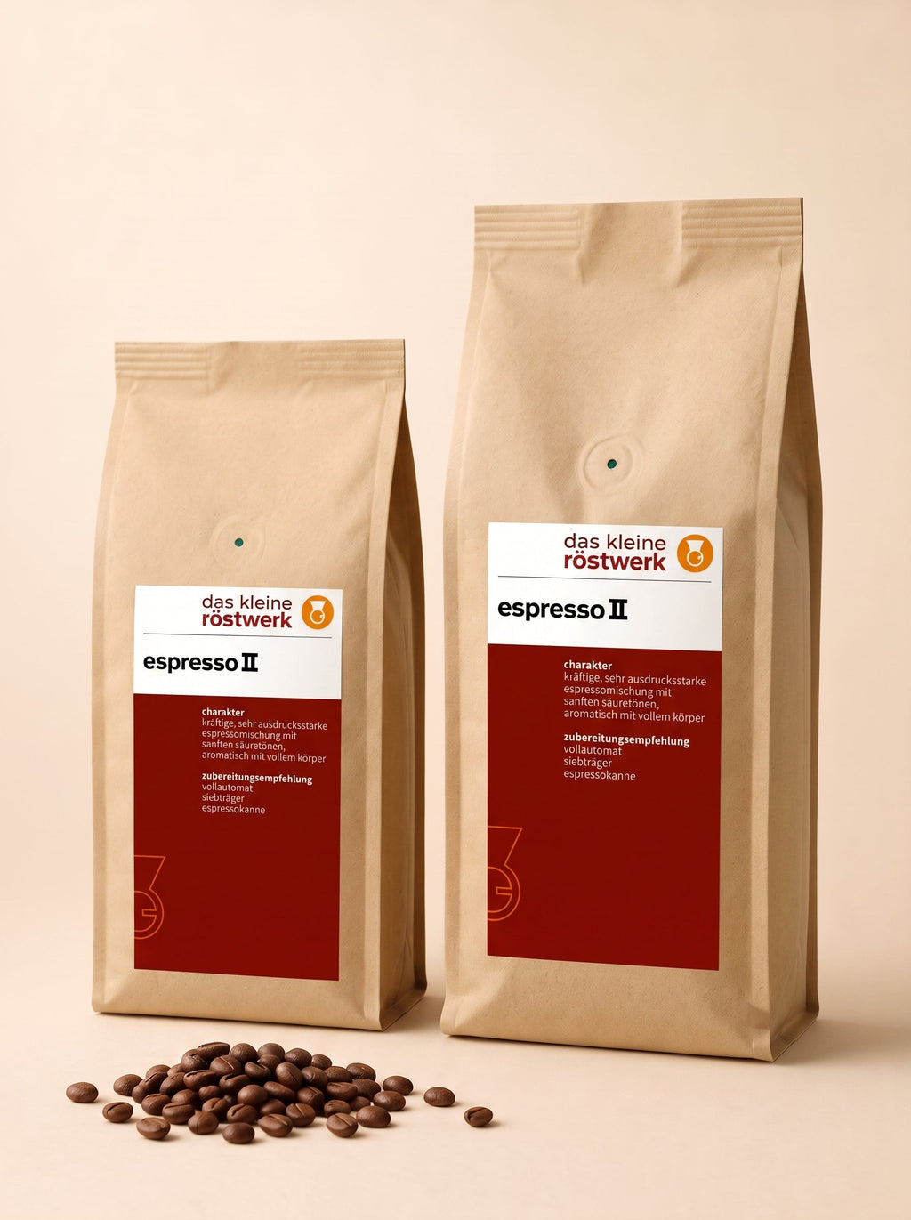 espresso ll – Größenvergleich 250 g / 500 g