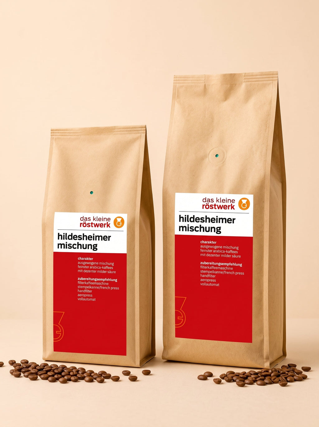 hildesheimer mischung – Größenvergleich 250 g / 500 g